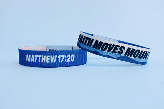 Blue Faith Moves Mountains Bracelet